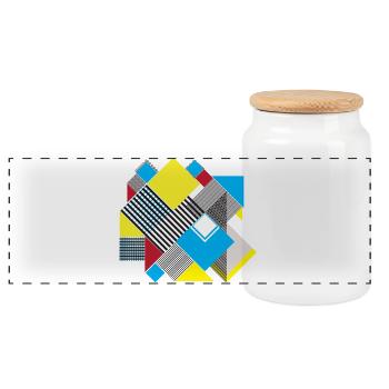 Composition géométrique des carrés couleur - Boîte à biscuits avec couvercle en bois - blanc - Devant