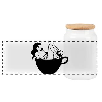 Culture du café - Boîte à biscuits avec couvercle en bois - blanc - Devant