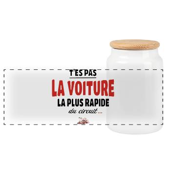 T’es pas la voiture la plus rapide du circuit - Boîte à biscuits avec couvercle en bois - blanc - Devant