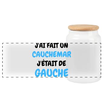 J'AI fait un Caumar J'était De Gauche - Boîte à biscuits avec couvercle en bois - blanc - Devant