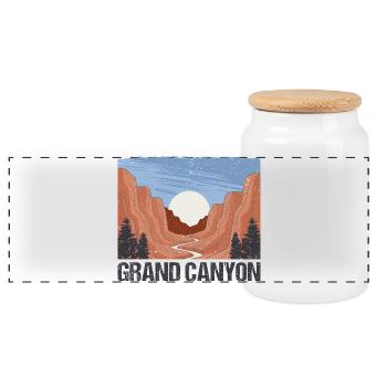 Grand Canyon National Park Hiking - Panoramic Cookie Jar with Wooden Lid - white - Front