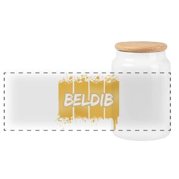 Holiday Beldib - Panoramic Cookie Jar with Wooden Lid - white - Front