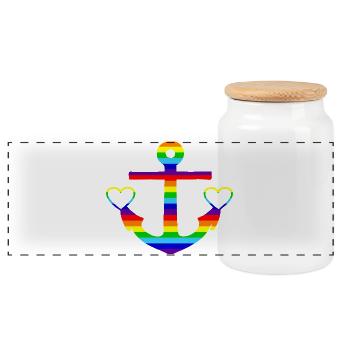Anker-Bunt - Panoramic Cookie Jar with Wooden Lid - white - Front