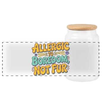 Technicien vétérinaire allergique à l’ennui, pas pour un technicien de soins pour animaux - Boîte à biscuits avec couvercle en bois - blanc - Devant