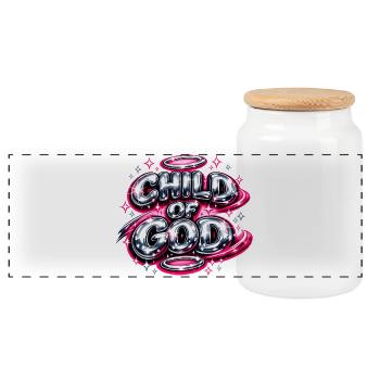 Child Of God Streetwear Vintage - Panoramic Cookie Jar with Wooden Lid - white - Front