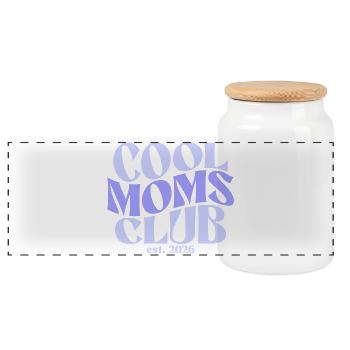 Cool Moms Club - Muttertag Mama Geschenk - Panorama Keksdose mit Holzdeckel - Weiß - Vorne