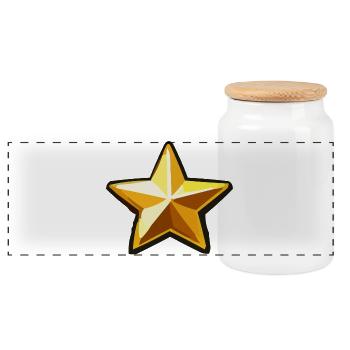 Étoile - Boîte à biscuits avec couvercle en bois - blanc - Devant