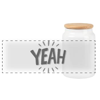 Yeah Jubelstrahl Design - Panorama Keksdose mit Holzdeckel - Weiß - Vorne