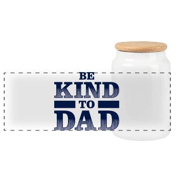 Sei nett zu Papa Hemd – Geschenkidee - Panorama Keksdose mit Holzdeckel - Weiß - Vorne