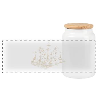 Vintage Chess Design for Chess Lovers Classic - Panoramic Cookie Jar with Wooden Lid - white - Front