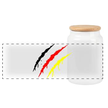 krallen_deutschland - Panoramic Cookie Jar with Wooden Lid - white - Front
