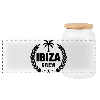 Ibiza Crew - Panoramic Cookie Jar with Wooden Lid - white - Front