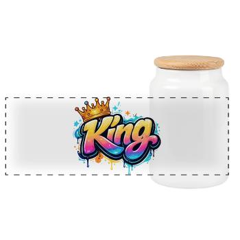 Roi royal du graffiti - Boîte à biscuits avec couvercle en bois - blanc - Devant