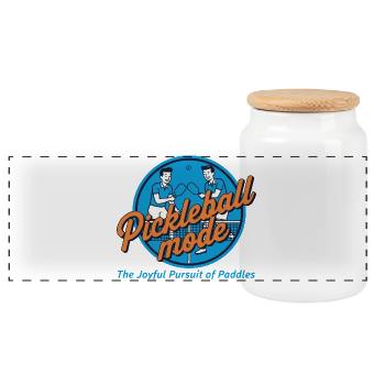Mode Pickleball Filet de balles de paddle pour joueur drôle - Boîte à biscuits avec couvercle en bois - blanc - Devant