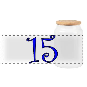 15. 15 ANS. 15e ANNIVERSAIRE. ANNIVERSAIRE 15 ANS. - Boîte à biscuits avec couvercle en bois - blanc - Devant