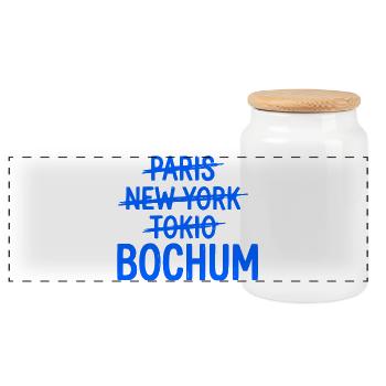 Bochum, Ruhrpott, Ruhrgebiet City Hoodie, tasse - Panorama Keksdose mit Holzdeckel - Weiß - Vorne