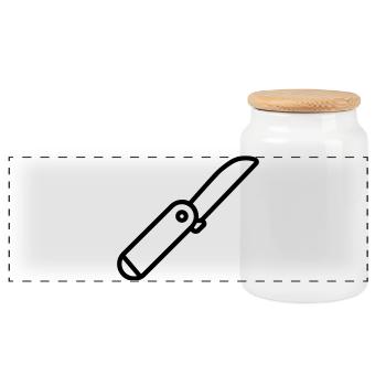 Swiss Army knife - Panoramic Cookie Jar with Wooden Lid - white - Front