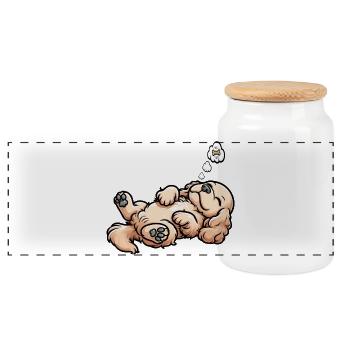 Cocker Spaniel Cocker Dog Cocker Spaniel Owner - Panoramic Cookie Jar with Wooden Lid - white - Front
