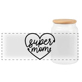 Super Mama Shirt - Panorama Keksdose mit Holzdeckel - Weiß - Vorne