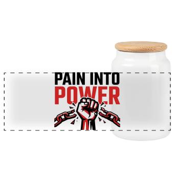 Pain Became Strength - Resilience Tshirt - Panoramic Cookie Jar with Wooden Lid - white - Front