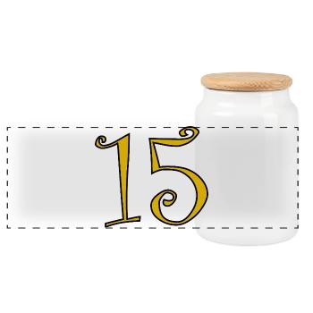 15. 15 ANS. 15e ANNIVERSAIRE. ANNIVERSAIRE 15 ANS. - Boîte à biscuits avec couvercle en bois - blanc - Devant