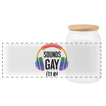 Mois de la Fierté LGBT - Ça sonne gay, j’en suis - Boîte à biscuits avec couvercle en bois - blanc - Devant