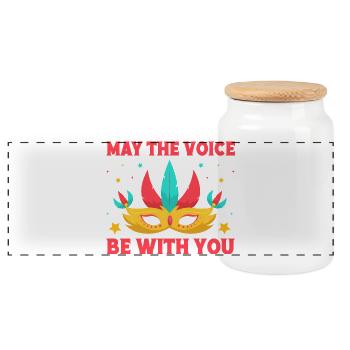 Théâtre musical Le cadeau théâtral The Voice Be With You - Boîte à biscuits avec couvercle en bois - blanc - Devant