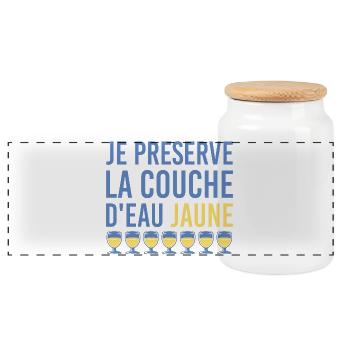 Je préserve la couche d’eau jaune humour apéro - Boîte à biscuits avec couvercle en bois - blanc - Devant