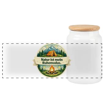 Natur ist mein Ruhemodus - Panorama Keksdose mit Holzdeckel - Weiß - Vorne