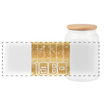 Home 1960 - Panoramic Cookie Jar with Wooden Lid - white - Front