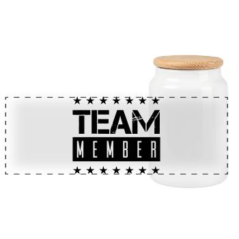 team_member- - Boîte à biscuits avec couvercle en bois - blanc - Devant