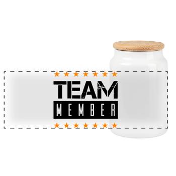 team_member - Boîte à biscuits avec couvercle en bois - blanc - Devant