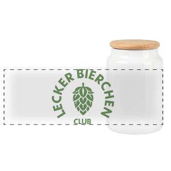 Lecker Bier - Lecker Bierchen Club - Festival  - Panorama Keksdose mit Holzdeckel - Weiß - Vorne