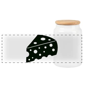 Swiss cheese - Panoramic Cookie Jar with Wooden Lid - white - Front