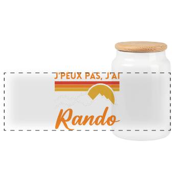 Rando Soleil Vintage Montagne randonnée rando - Boîte à biscuits avec couvercle en bois - blanc - Devant