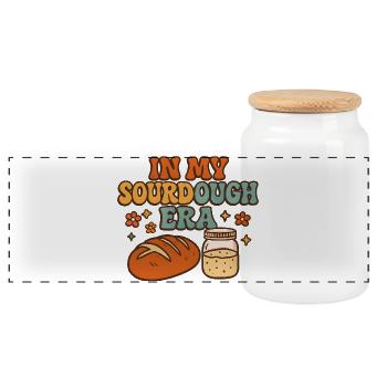 Backen Bäckerin Sauerteig In My Sourdough Era - Panorama Keksdose mit Holzdeckel - Weiß - Vorne