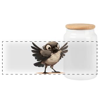 Pies Magpie - Boîte à biscuits avec couvercle en bois - blanc - Devant