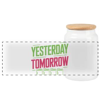 Preserving Yesterday for Tomorrow - Panoramic Cookie Jar with Wooden Lid - white - Front