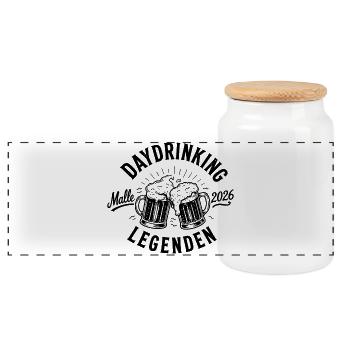 Malle 2026 Daydrinking Legends Mallorca 2026 - Boîte à biscuits avec couvercle en bois - blanc - Devant