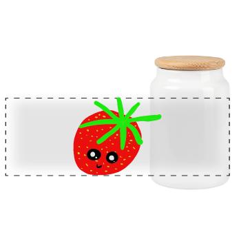 Fraises des Enfants Fraises - Boîte à biscuits avec couvercle en bois - blanc - Devant