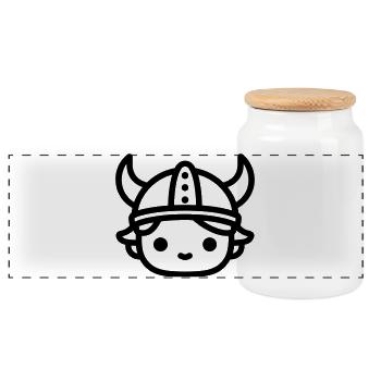 viking - Boîte à biscuits avec couvercle en bois - blanc - Devant