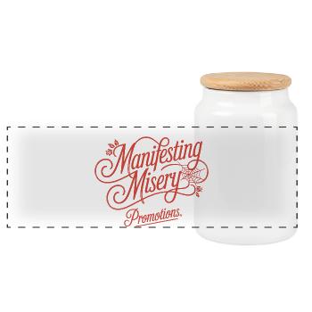 Manifester la misère et les promotions - Boîte à biscuits avec couvercle en bois - blanc - Devant