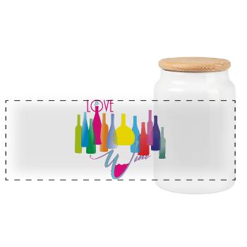 love_Wine_2 - Panorama Keksdose mit Holzdeckel - Weiß - Vorne