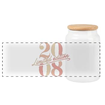 Anniversaire édition limitée 2008 - Boîte à biscuits avec couvercle en bois - blanc - Devant