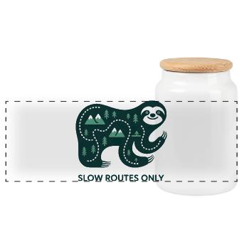 Routes lentes uniquement Éléphant - Boîte à biscuits avec couvercle en bois - blanc - Devant