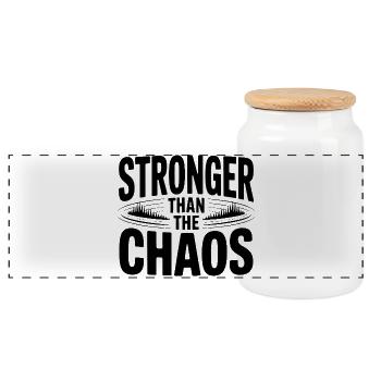 Plus fort que le Chaos - Boîte à biscuits avec couvercle en bois - blanc - Devant