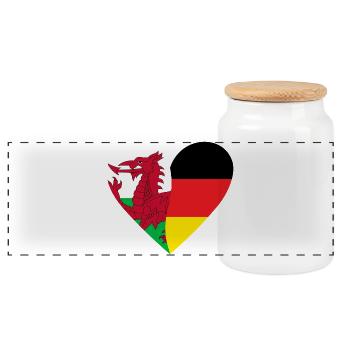 Dragon Flag Heart Design Wales - Boîte à biscuits avec couvercle en bois - blanc - Devant