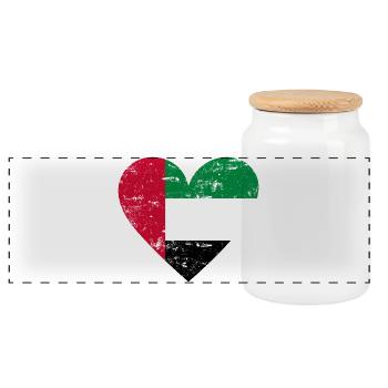 UAE Heart - Panorama Keksdose mit Holzdeckel - Weiß - Vorne