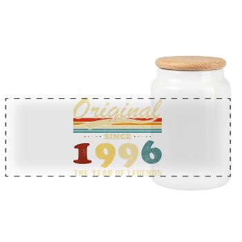 1996 Vintage Rétro Cadeau D'anniversaire - Boîte à biscuits avec couvercle en bois - blanc - Devant