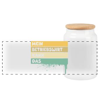 Job_Handwerker_Beruf_Betriebswirt - Panorama Keksdose mit Holzdeckel - Weiß - Vorne